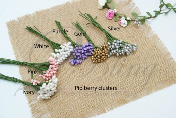 Pip berry clusters wire "Smooth" -  Pack of 12